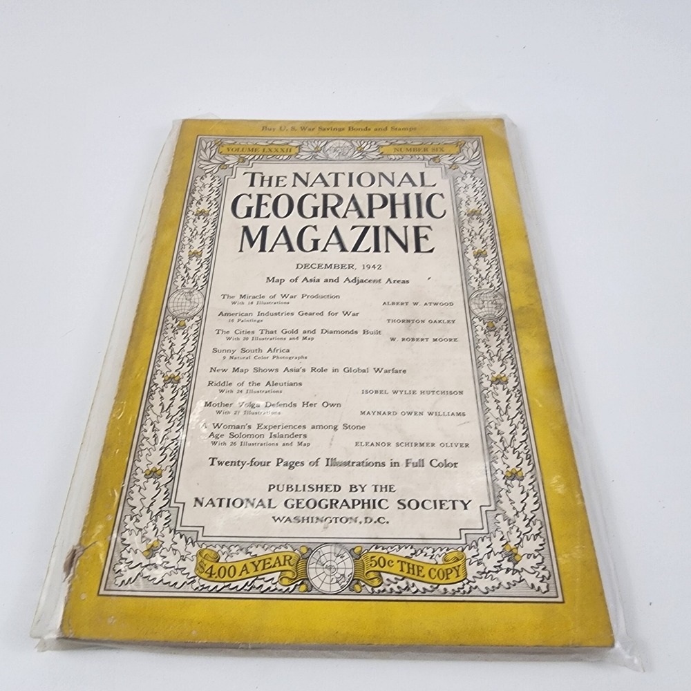 National Geographic Magazine December 1942 No Insert